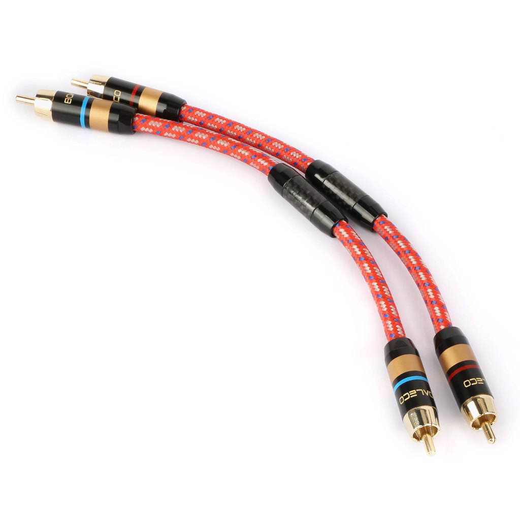 Boaleco RC2 สายสัญญาณเสียง RCA ความบริสุทธิ์สูง OFC แกนทองแดง multilayer Shielding Noise-free RCA to RCA 2 ชิ้น/คู่สําหรับเครื่องขยายเสียง