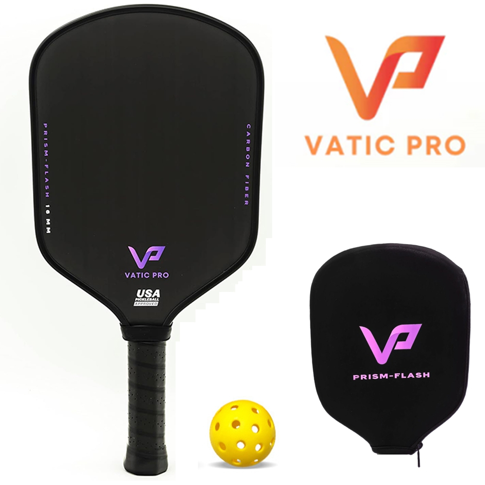 Vatic Pro Prism Pickleball Paddle แฟลช Pickleball Paddle Carbon Fibr 16 มม.พร้อมฝาครอบ Paddle, Pickl