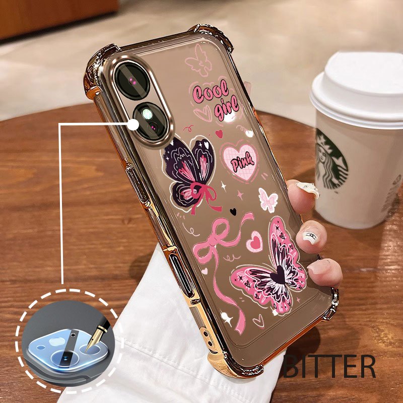 เคสสําหรับ OPPO A18 A38 A17 A17K A60 นําเข้าวัสดุลายผีเสื้อกันกระแทกโทรศัพท์มือถือเคสนิ่ม ราคา ถูกที่สุด ดีลบีเคเค แกลเลอรีภาพที่ 3