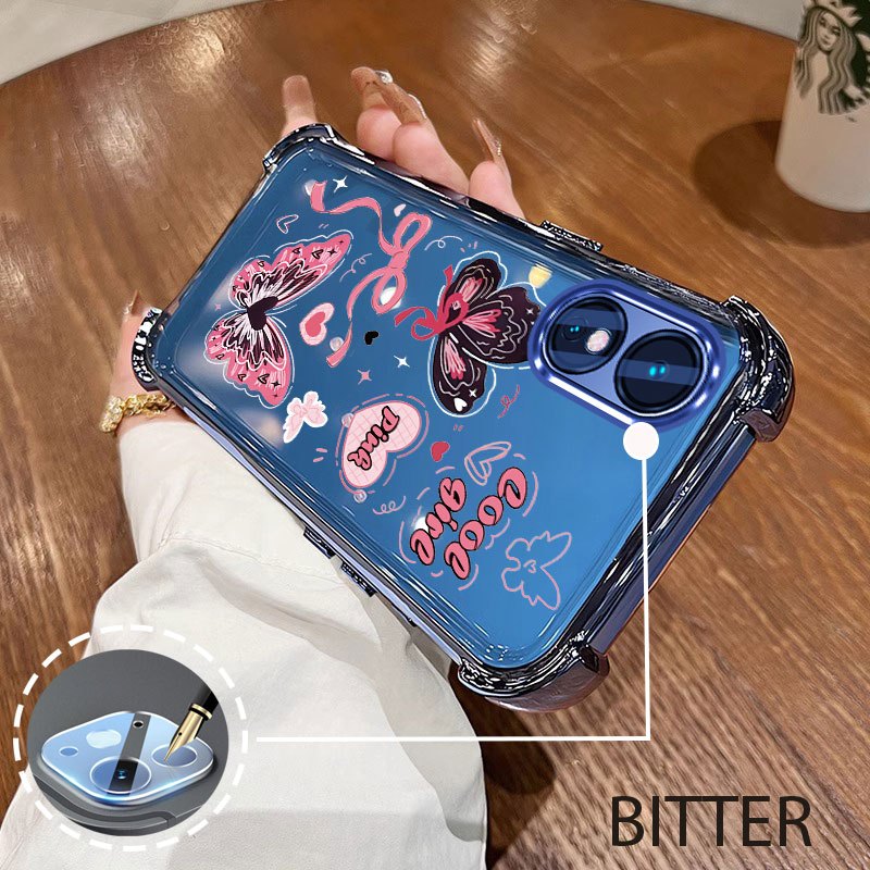 เคสสําหรับ OPPO A18 A38 A17 A17K A60 นําเข้าวัสดุลายผีเสื้อกันกระแทกโทรศัพท์มือถือเคสนิ่ม ราคา ถูกที่สุด ดีลบีเคเค แกลเลอรีภาพที่ 5
