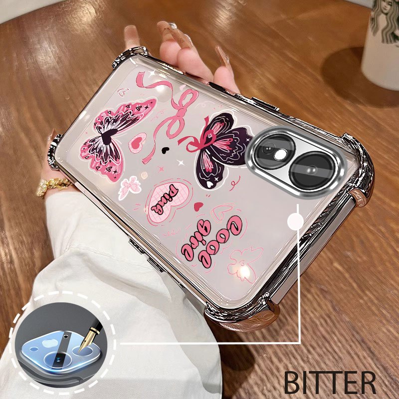 เคสสําหรับ OPPO A18 A38 A17 A17K A60 นําเข้าวัสดุลายผีเสื้อกันกระแทกโทรศัพท์มือถือเคสนิ่ม ราคา ถูกที่สุด ดีลบีเคเค แกลเลอรีภาพที่ 6