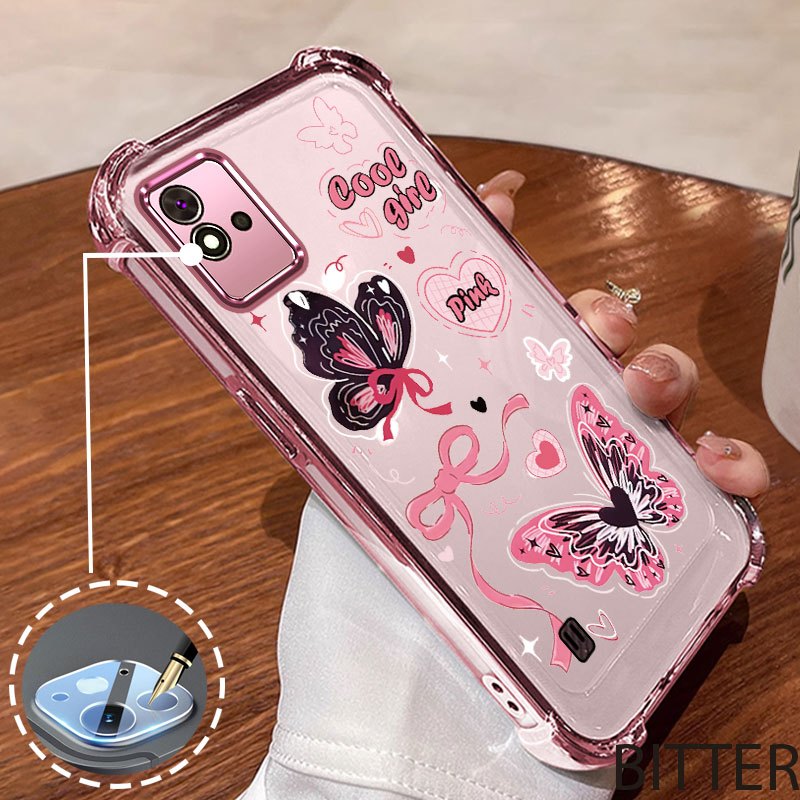 เคสสําหรับrealme C11 2021 C20 C11 2020 วัสดุนําเข้าลายผีเสื้อโทรศัพท์มือถือกันกระแทกเคสนิ่ม