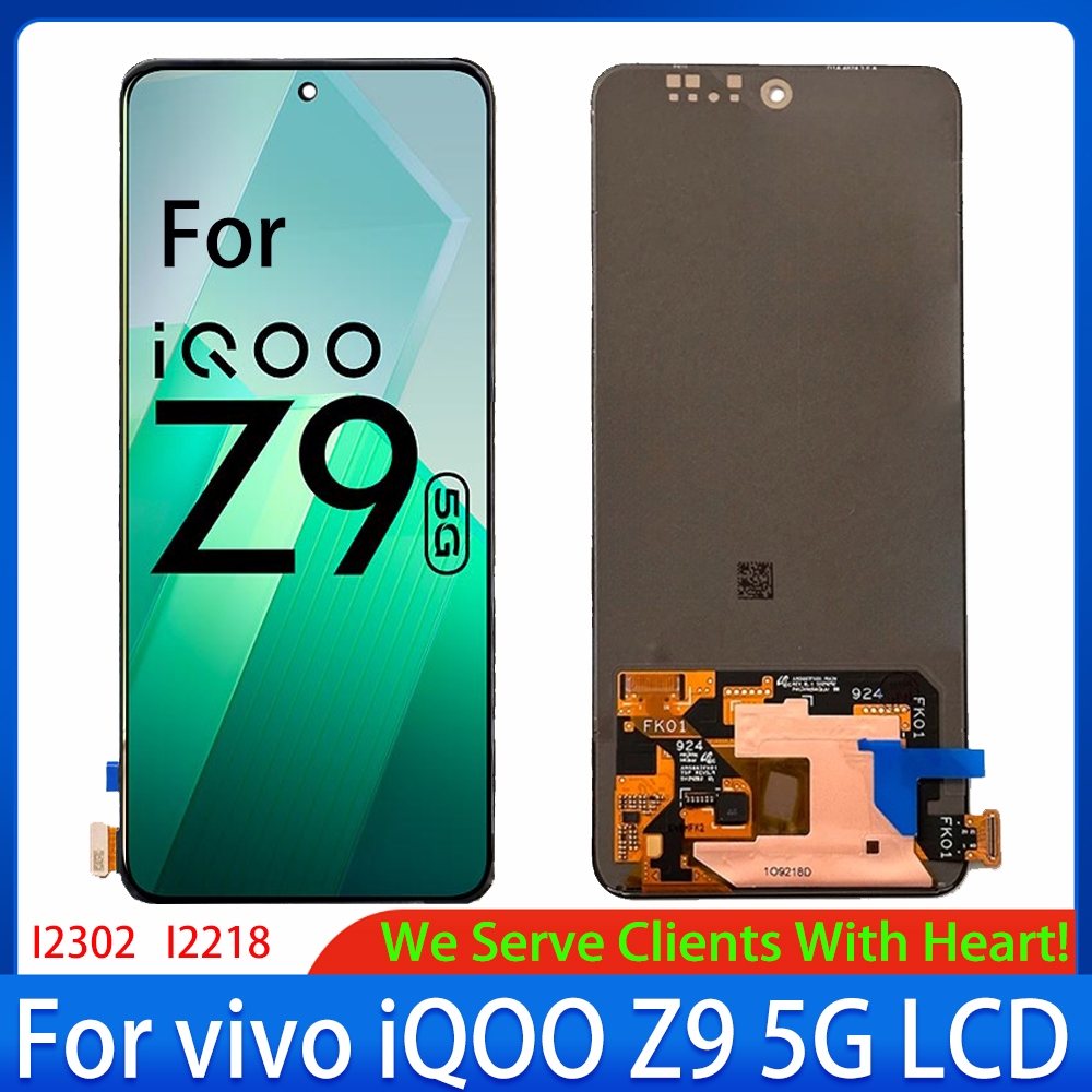 6.67 "Original AMOLEDสําหรับVivo iQOO Z9 5G I2302 I2218 จอแสดงผลLCD DigitizerสําหรับVivo iQOO Z9 5G 
