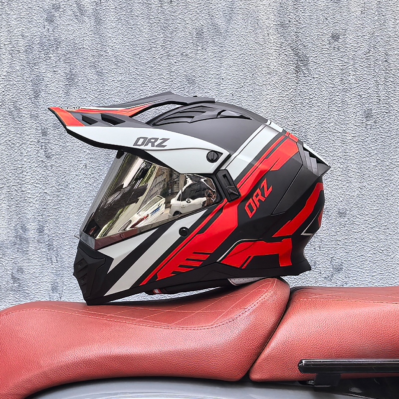 Orz หมวกกันน็อคออฟโรดหมวกกันน็อคมอเตอร์ไซค์หมวกกันน็อคแรลลี่ผู้ชายครอบคลุมอย่างเต็มที่หมวกกันน็อคแบบ