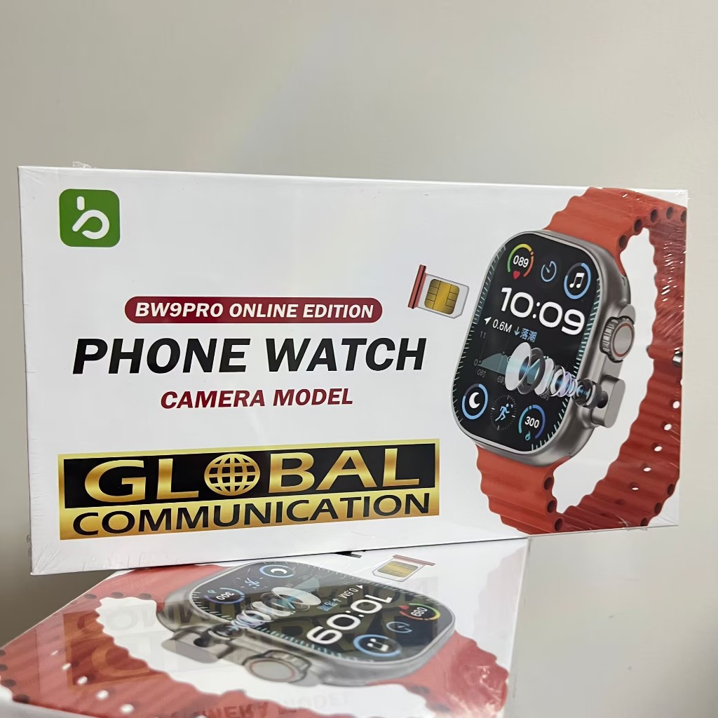 กล้องล่าสุด 4g ซิมการ์ดBw9 pro Global TOP Ultra2 สมาร์ทวอท์ชผู้ชายผู้หญิงนาฬิกา AMOLED หน้าจอ NFC ไร