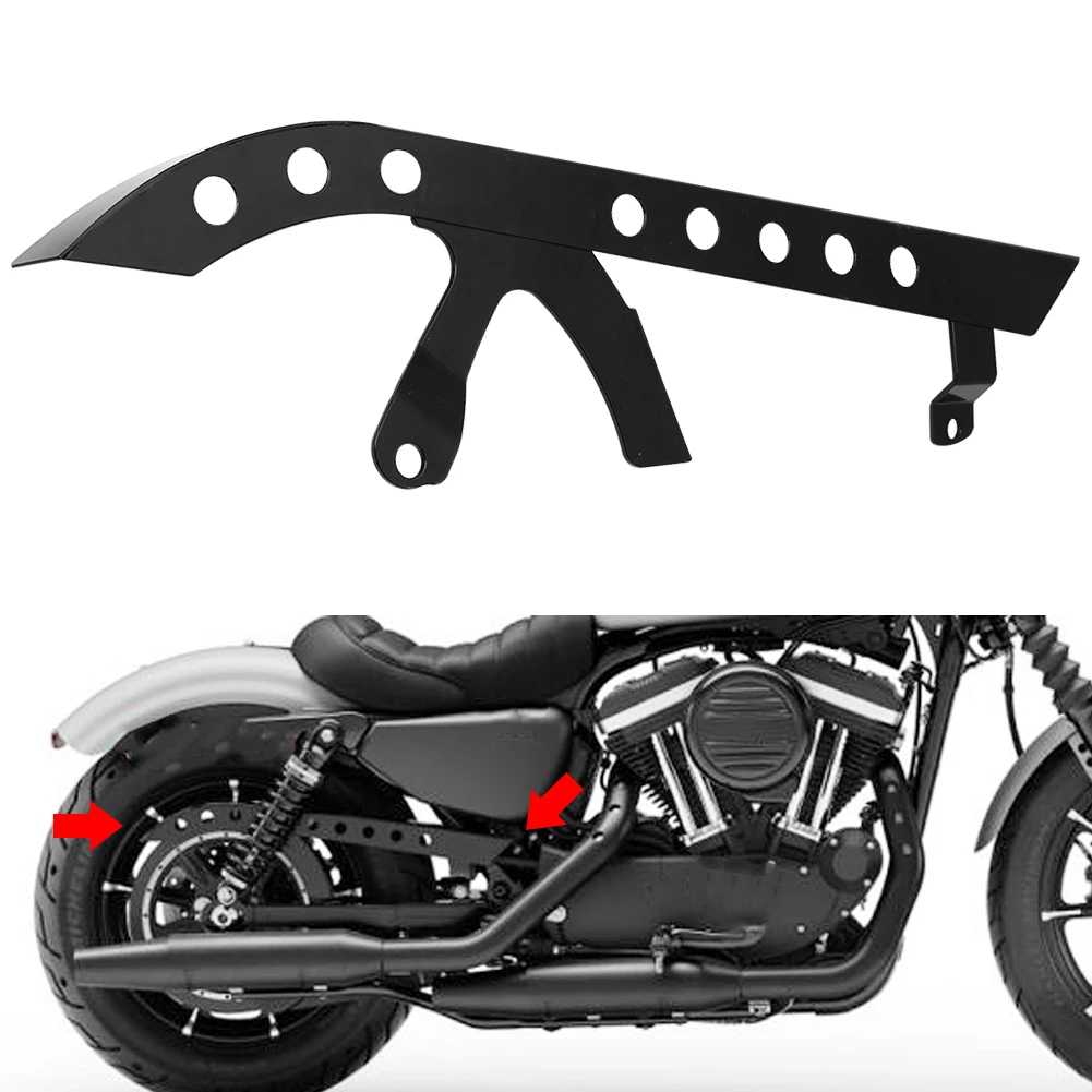 รถจักรยานยนต์ด้านหลังรอกยามสําหรับ Harley Sportster XL 883 1200 48 72 SuperLow Nightster 2004-2018 รุ่นสีดําไดรฟ์รอกฝาครอบ