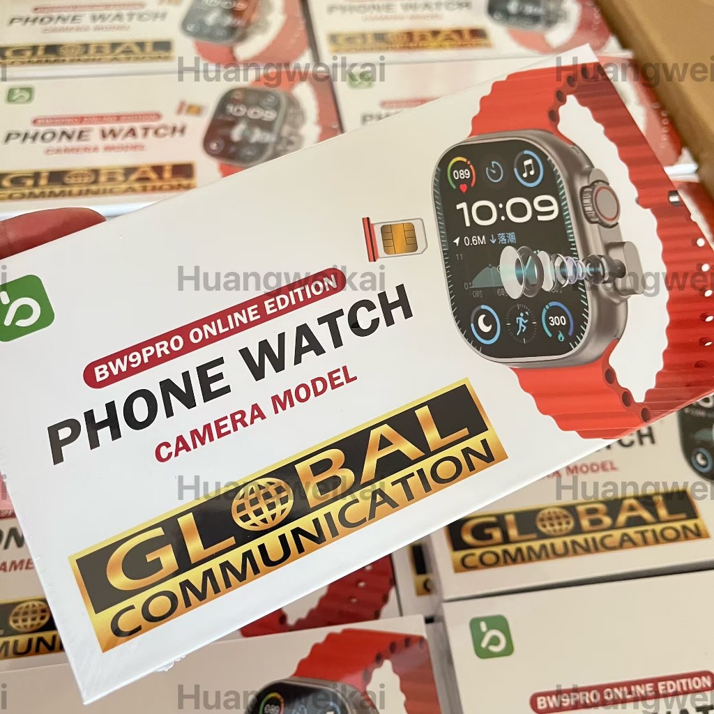 2025 ล่าสุดกล้อง 4G ซิมการ์ดBw9 pro Global TOP Ultra2 สมาร์ทนาฬิกาผู้ชายผู้หญิงนาฬิกา AMOLED หน้าจอ 