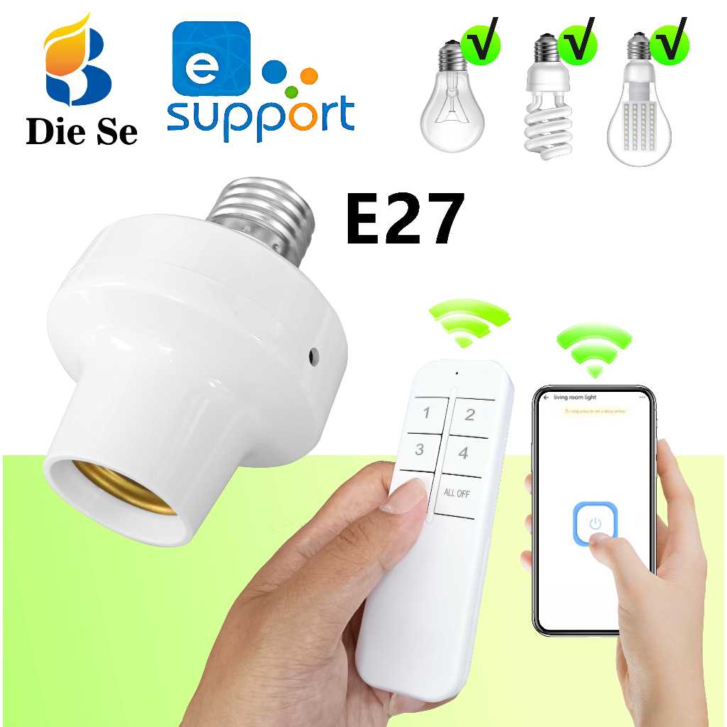 สวิตช์ขั้วหลอดไฟไร้สาย eWeLink E27 ขั้วหลอดไฟอัจฉริยะ ทำงานร่วมกับแอป eWeLink กระแสไฟ AC 110V 220V ร