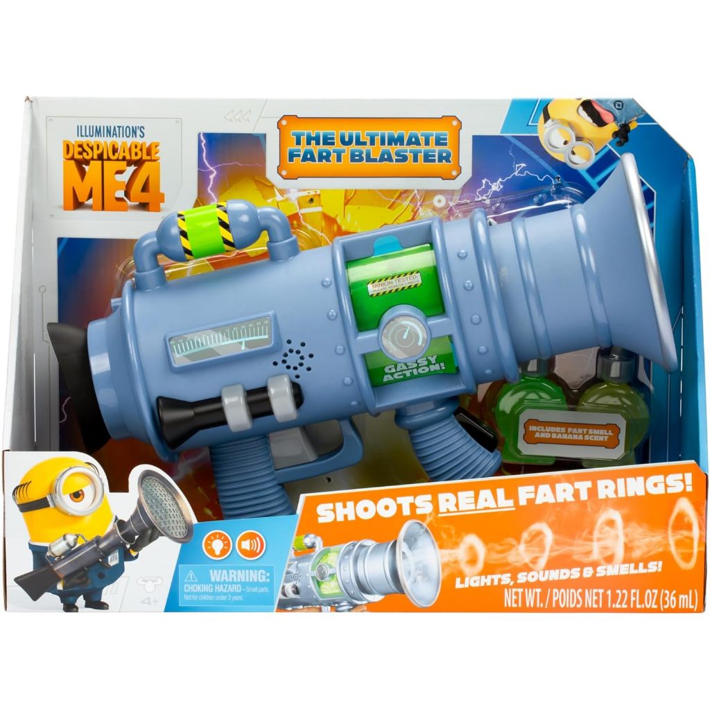 Despicable Me 4 Minions Despicable Me 4 Ultimate Fart Launcher, เปิดตัวแหวนผายลมจริงของเล่นเด็ก