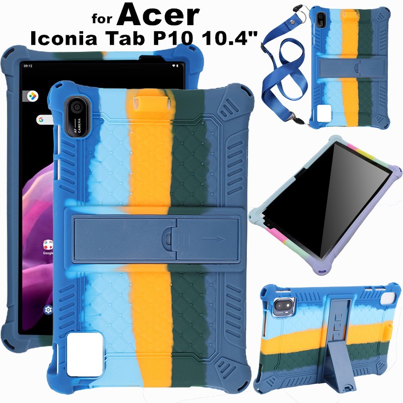 for Acer Iconia Tab P10 10.4 Inch K2Z1 Soft Silicone Kids Safe Case With Handle Kickstand Protective