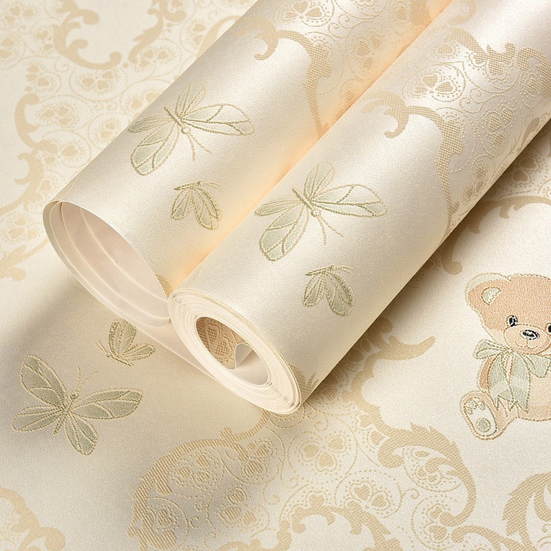 1 ม้วน 3D หมีวอลล์เปเปอร์ Self-กาว Warm Renovation ห้องนั่งเล่นกันน้ํา Wall Decals ตกแต่งบ้าน