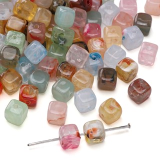 6x6 มม.40PCS อะคริลิคสองสีลูกปัดสําหรับ DIY สร้อยข้อมือสร้อย…