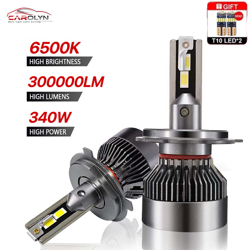 Carolyn 2 ชิ้นปลอดภัยนําทางถนนกับ H1 H4 H7 H8 H9 H11 HB2 HB3 HB4 Hir2 9012 ไฟหน้า LED สําหรับรถยนต์ร