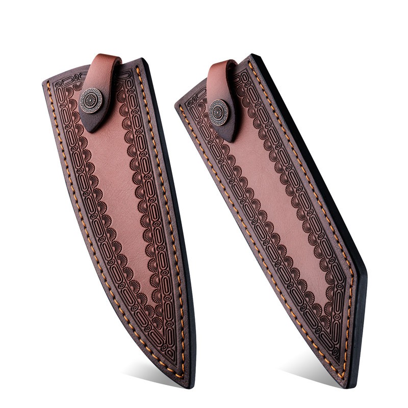 8 นิ้ว เชฟ มีดเคฟ ใบมีด Sheath Gyuto Kiritsuke Tapered Guard หนังกระเป๋ามีด Protector