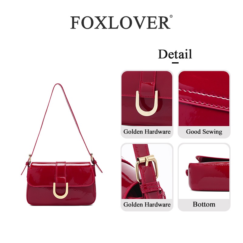 FOXLOVER Shoulder Bag กระเป๋าสะพายสําหรับผู้หญิง กระเป๋าโทรศัพท์มือถือ กระเป๋าสะพายไหล่ หนัง PU
