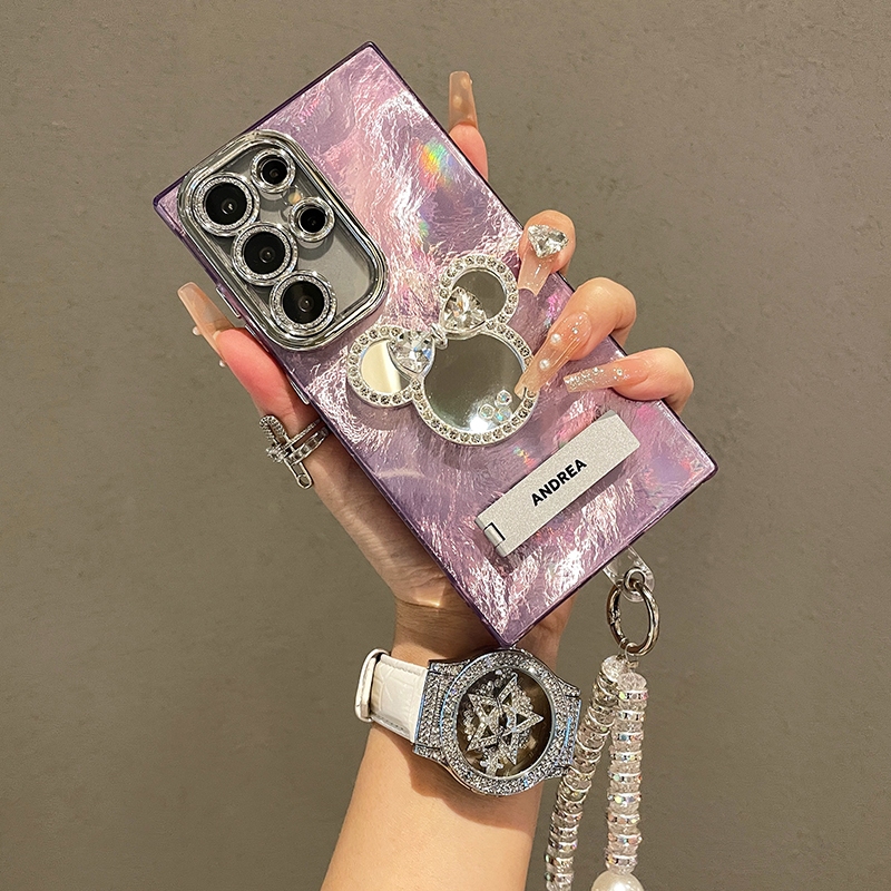 ข้อความกระจกเครื่องสําอางใหม่เคสโทรศัพท์ที่กําหนดเองเหมาะสําหรับเคส Samsung Galaxy s25 ultra s24 ultra S23ultra