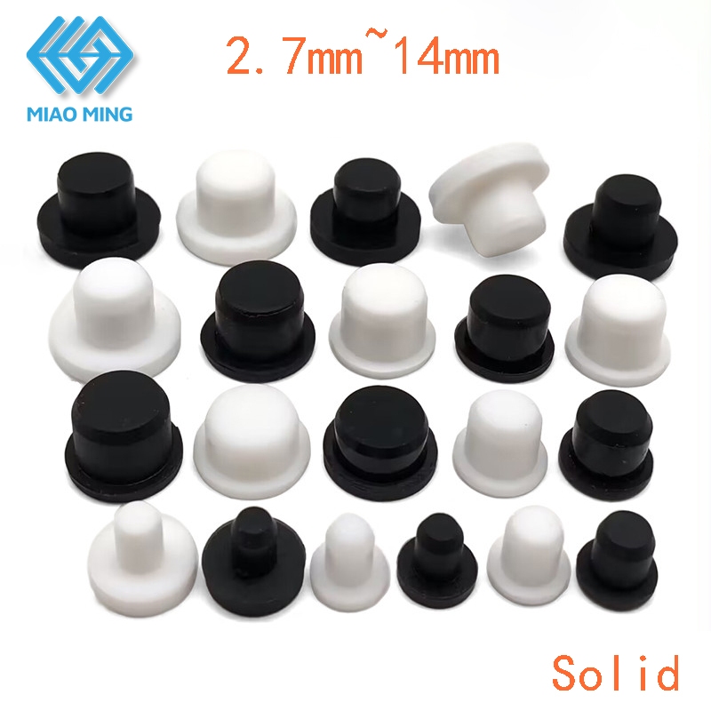 พร้อมสต็อก 1PCS 2.7 มม.-14 มม.ยางซิลิโคนชาย Hole Caps T ประเภทปลั๊ก Stopper รอบ End Gap Masking สีขาว/สีดํา MIAOMING – โปรปัง