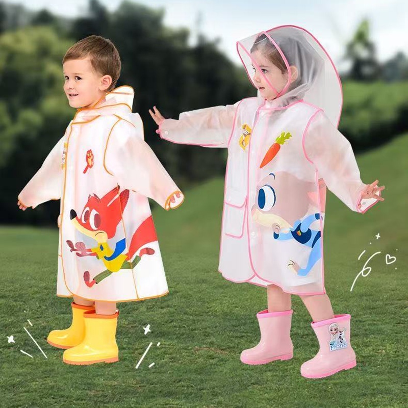 Disney Crazy Animal City 3-8 ปีเด็กเสื้อปอนโชโปร่งใส Judy Bunny Poncho เสื้อกันฝนเด็กเสื้อกันฝนกันน้ํา
