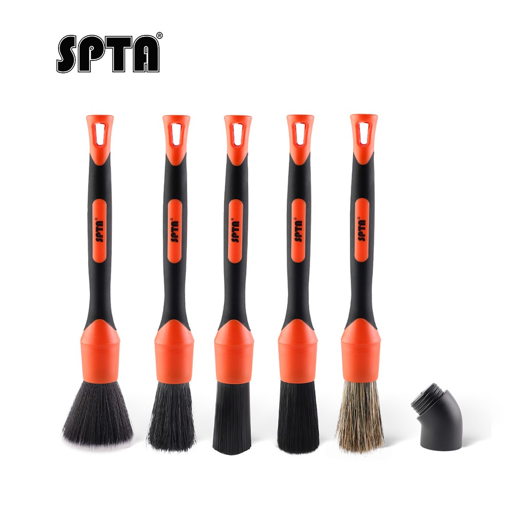 Spta ชุดแปรงทําความสะอาดรถยนต์ 1 ชุด 3 ชุด พร้อมข้อศอก ถอดออกได้ สําหรับช่องแอร์ แดชบอร์ด