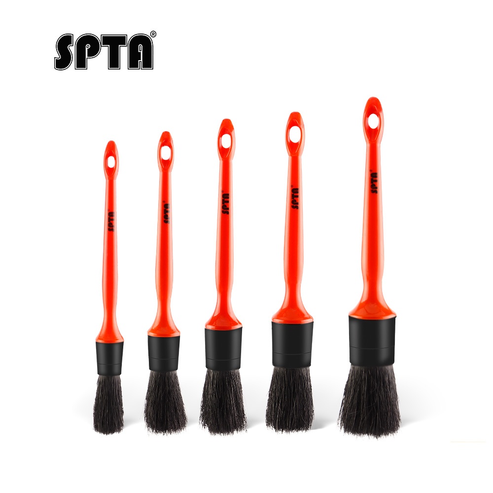 Spta แปรงล้างรถ ด้ามจับงู PP 5 ชิ้น พร้อมแปรงล้างรถ ขนหมูป่าธรรมชาติ อุปกรณ์เสริมภายในรถยนต์