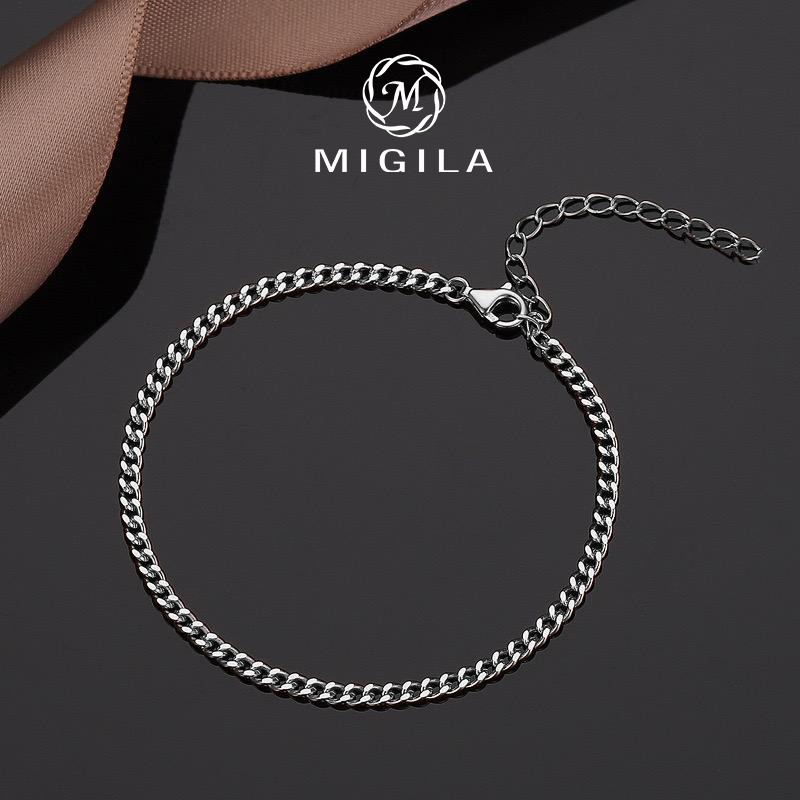 ของขวัญรับปริญญา MIGILA สร้อยข้อมือคิวบาสแตนเลสสําหรับผู้ชายสร้อยข้อมือชุบทองสําหรับผู้ชายอุปกรณ์เสริมสําหรับผู้ชายสร้อยข้อมือ