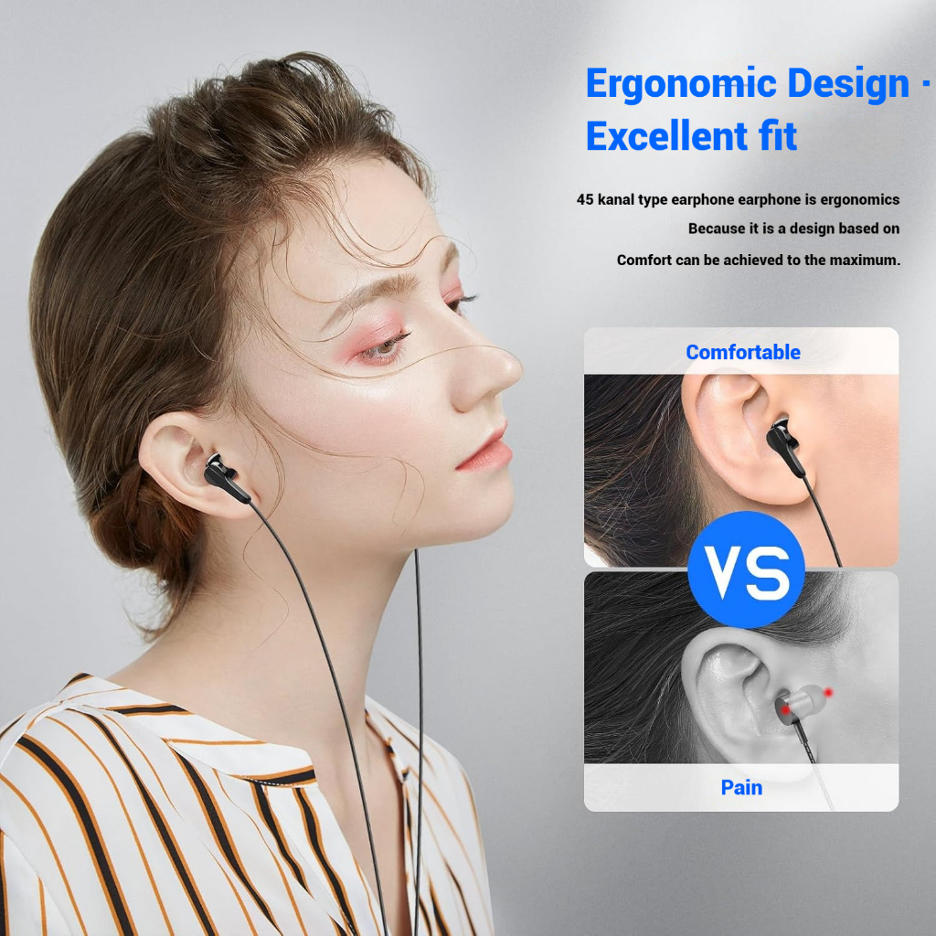 Newmsnr 9D Super Bass หูฟังหูฟังชนิดใส่ในหู TYPE-C ไมโครโฟนในตัว DJ หูฟังลดเสียงรบกวนชุดหูฟังสําหรับเล่นเกมหูฟังกันน้ํา Sweatproof