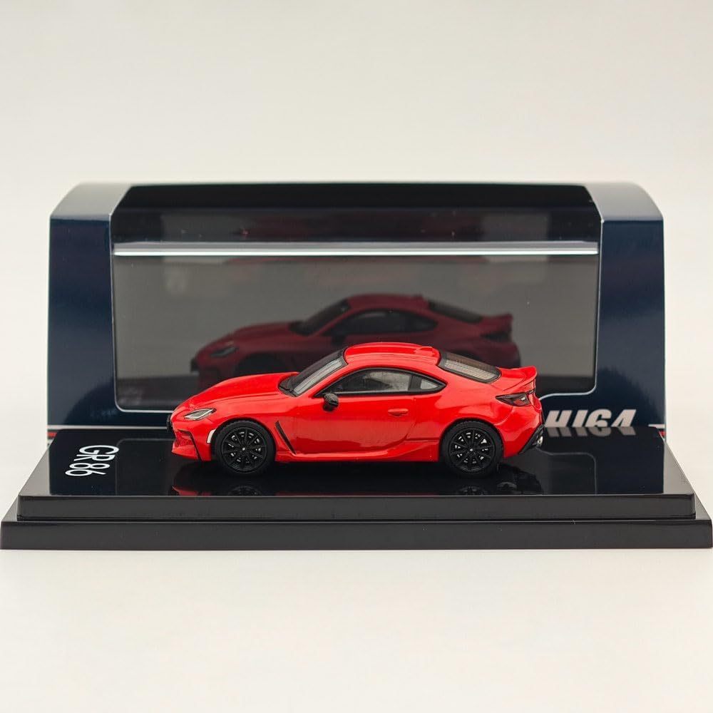 Hobby Japan 1 64 GR86 RZ พร้อมสปอยเลอร์หลังเสริมของแท้ Spark Red HJ644048R คอลเลกชันรถโมเดลDiecast