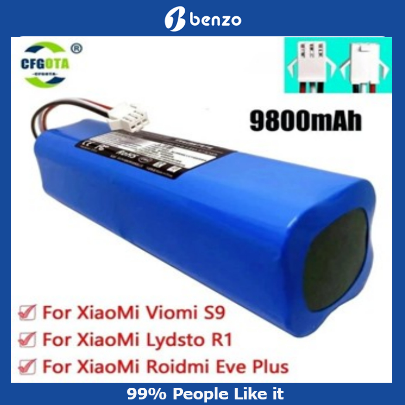 สําหรับ XiaoMi Lydsto R1 Viomi S9 Roidmi Eve Plus แบตเตอรี่ Li-ion แบบชาร์จไฟได้เครื่องดูดฝุ่นหุ่นยนต์ R1 แบตเตอรี่ Pack 12800mAh