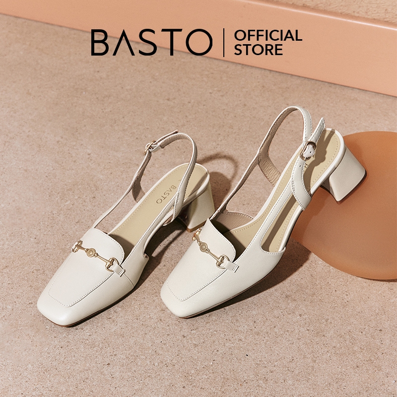BASTO Xmas คริสต์มาส Women's Thick Heels Sandals รองเท้าแตะผู้หญิง รองเท้าส้นสูง RJF51