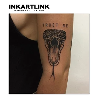 Inkartlink สติ๊กเกอร์รอยชั่วคราวสัตว์, กันน้ํายาวนานมือเมจิกสัก, ยาวนานถึง 15 วันสักปลอม, เสือสุนัขมังกรสิงโตนกกึ่งถาวรชุดสัก