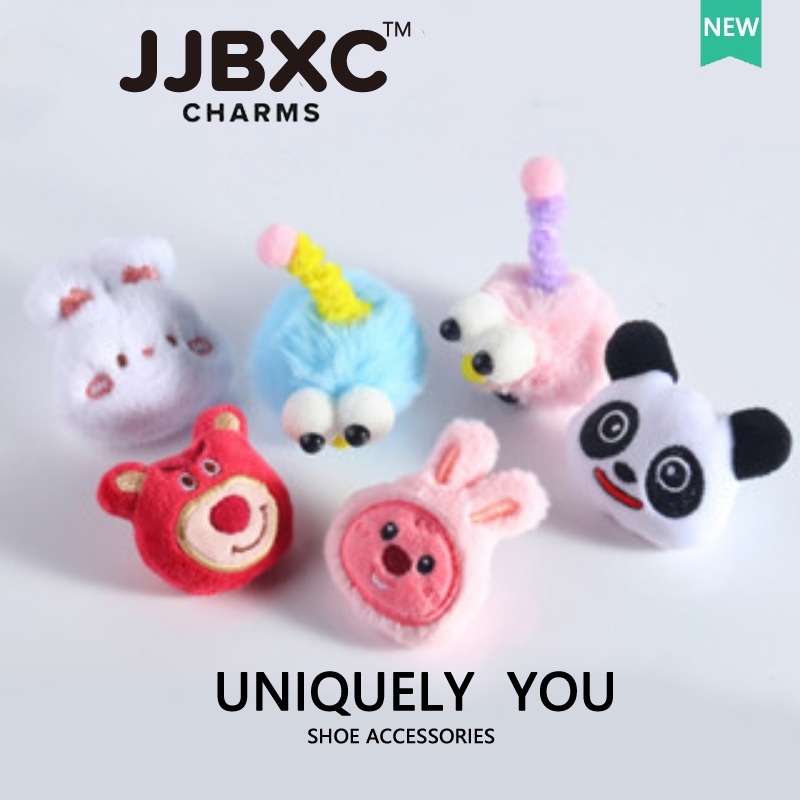 JJBXC ตัวติดรองเท้า charm ชุดหัวเข็มขัดตุ๊กตานุ่ม การ์ตูนแฟชั่น น่ารัก สำหรับรองเท้าทุกแบบ อุปกรณ์ตกแต่งรองเท้า