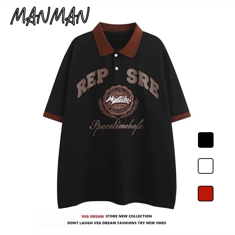 M&M เสื้อโปโลผู้ชาย รุ่นใหม่ ระบายอากาศได้ดี สไตล์สปอร์ต สตรีทแฟชั่น แมทช์ลุคง่าย