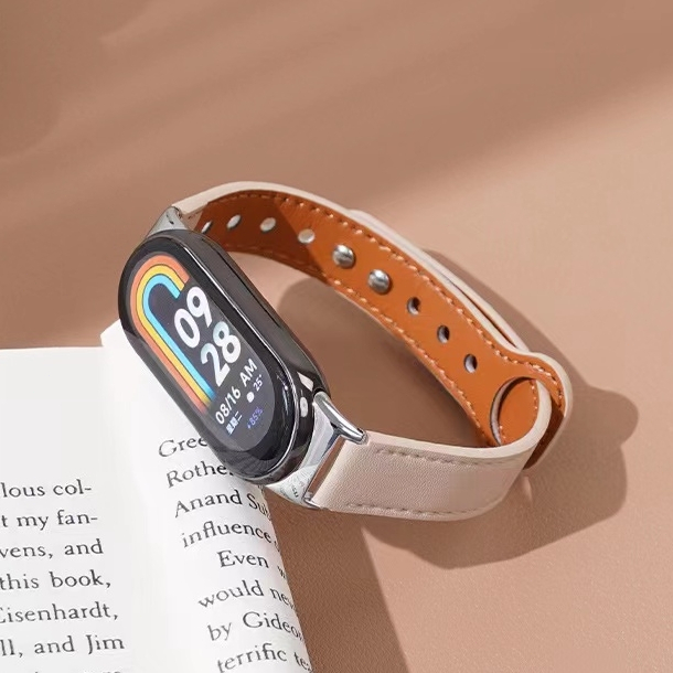 สายหนังสําหรับ เสี่ยวหมี่ ไมล์ วงดนตรี Xiaomi Mi Band 9 / 8 / 7 ไมล์ วงดนตรี 6 / 5 / 4 / 3 สายรัด หนังวัว เปลี่ยนสายรัดข้อมือ