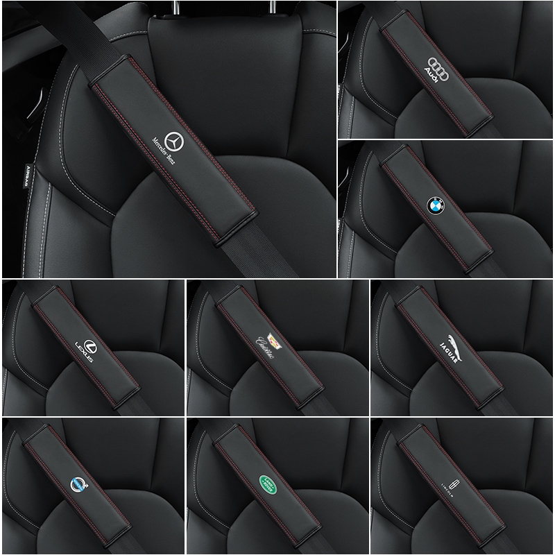 1PC/หนัง + Flockingcar เข็มขัดนิรภัยหนังไหล่