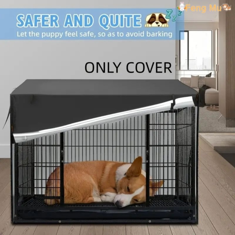 ผ้าคลุมกรงสุนัขสัตว์เลี้ยง อ็อกซ์ฟอร์ด กันฝุ่นกันน้ํากลางแจ้งพับได้ขนาดเล็กขนาดกลางขนาดใหญ่อุปกรณ์เสริมสุนัข