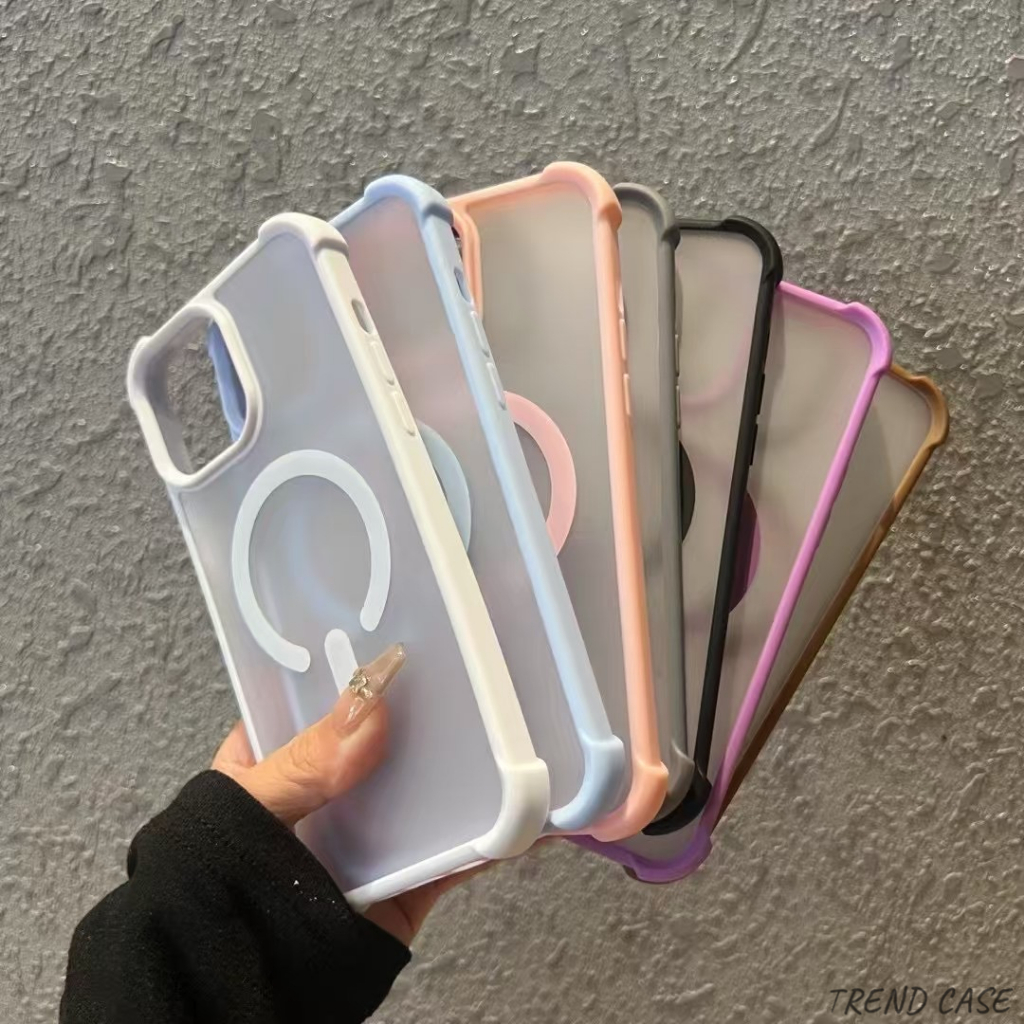 สี่มุมป้องกันการตกเคสแม่เหล็กสําหรับiphone 16 15 14 Plus 13 12 11 Pro Maxฝาครอบป้องกันกันกระแทก