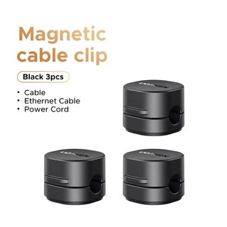 UGREEN No CableUGREEN Magnetic Cable Management Buckle 3 Pack วัสดุพลาสติกสีดํา