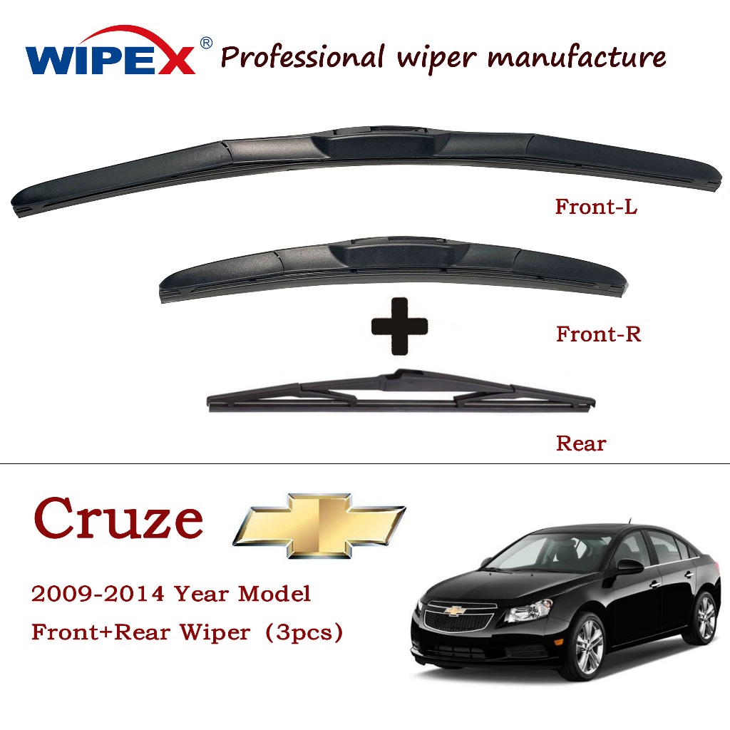 ชุดใบปัดน้ําฝน Chevrolet Cruze (หน้า/หลัง) สําหรับ 2009 ถึง 2014 ปี Chevy CRUZ Car Window Wiper (ไฮบริดหน้า / หลังเดิม) จาก wipex ภรรยา