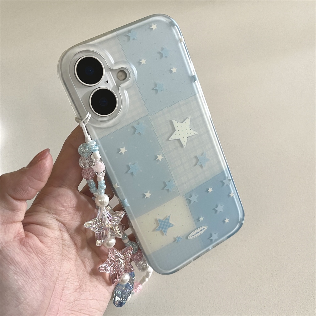 สําหรับiphone case 16 Pro Max 15 Pro Max 14 Pro Max 13 Pro Max Matte blue Starsเคสโทรศัพท์ – โปรปัง
