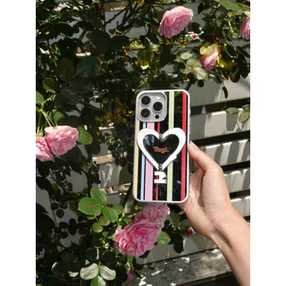 Tagi. เคสโทรศัพท์มือถือ แบบหนังรูปหัวใจพร้อมขายึดโลหะ เปลือกแข็ง เหมาะสำหรับ Case iPhone 17 Pro Max