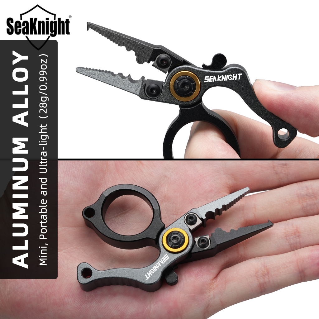 SEAKNIGHT อัศวินทะเลมินิคีมตกปลาสค007 79มิลลิเมตรแบบพกพา28กรัมเบามัลติฟังก์ชั่ตกปลาเครื่องมือสายตัดตะขอ น้ํายาล้าง อลูมิเนียมอัลลอยด์ตกปลากองอุปกรณ์ตกปลา