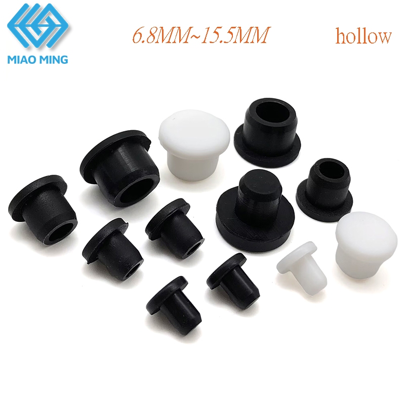 1pcs Bore ขนาด 6.8 มม.-15.5 มม.T-type ปลั๊ก Hollow ยางซิลิโคนหมวกสีดํา/สีขาวรอบหลุมซีลปลั๊กฝาครอบ Blanking End Caps ปลั๊กกันฝุ่นซีล Stopper พร้อมสต็อก