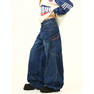 กางเกงยีนส์ผู้ชายหลายกระเป๋า กางเกงขากว้างทรงหลวม baggy jeans เอวสูง สไตล์สตรีทอเมริกัน ผ้านุ่มใส่สบาย ซ่อนไขมันสะโพกได้ดี M-2XLCOOYA พร้อมส่ง