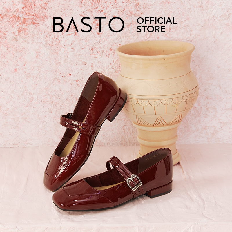 BASTO Women's Mary Jane Flat Shoes รองเท้าแมรี่เจน นิ้วเท้าเหลี่ยม ส้นเตี้ย M3173 M1111 M1335 M1303