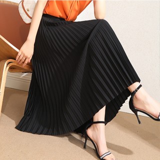 กระโปรงพลีท  กระโปรงยาวพลีทอัดจีบทรงสวย  กระโปรงผู้หญิง