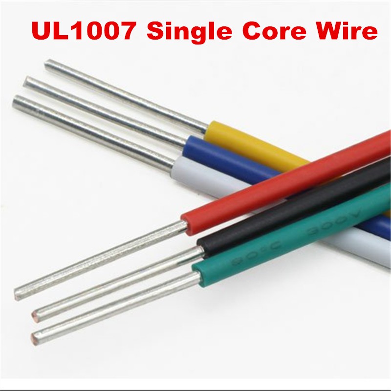 1 เมตร UL1007 ลวดแกนเดี่ยว 14AWG 16AWG 18AWG 20AWG 22AWG 24AWG 26AWG PVC ดีบุกทองแดงสาย Electron Con