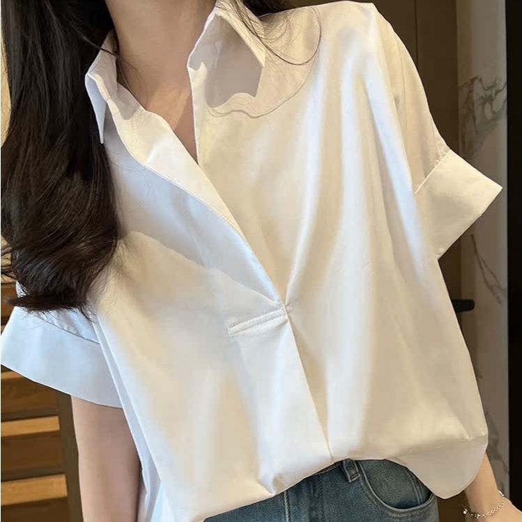 All Size 1 Shirt  เสื้อเชิ้ตคอปก เสื้อเชิ้ตผู้หญิง  แขนสั้น ทรงคลาสสิค ใส่สบาย รูปสินค้าจริง