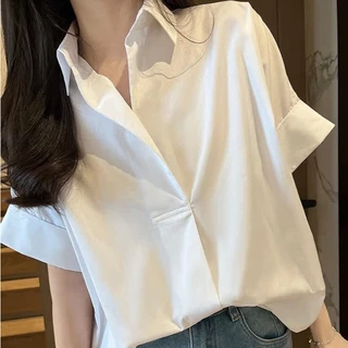 All Size 1 Shirt เสื้อเชิ้ตคอปก เสื้อเชิ้ตผู้หญิง แขนสั้น ทรงคลาสสิค ใส่สบาย รูปสินค้าจริง