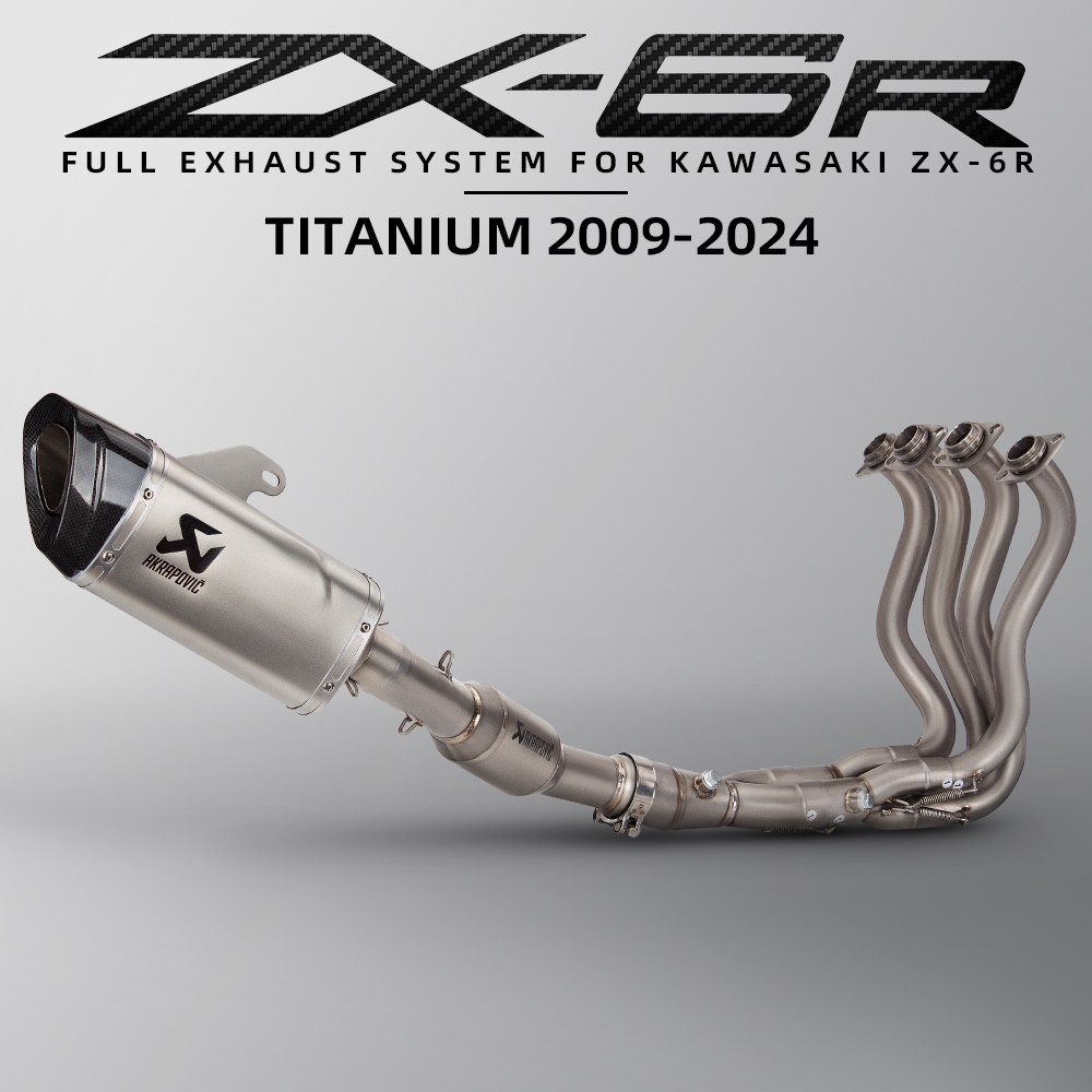 Akrapovic M12 Muffler สําหรับ kawasaki zx6r Ninja zx-6r 2009-2015 full titanium รถจักรยานยนต์ระบบไอเ