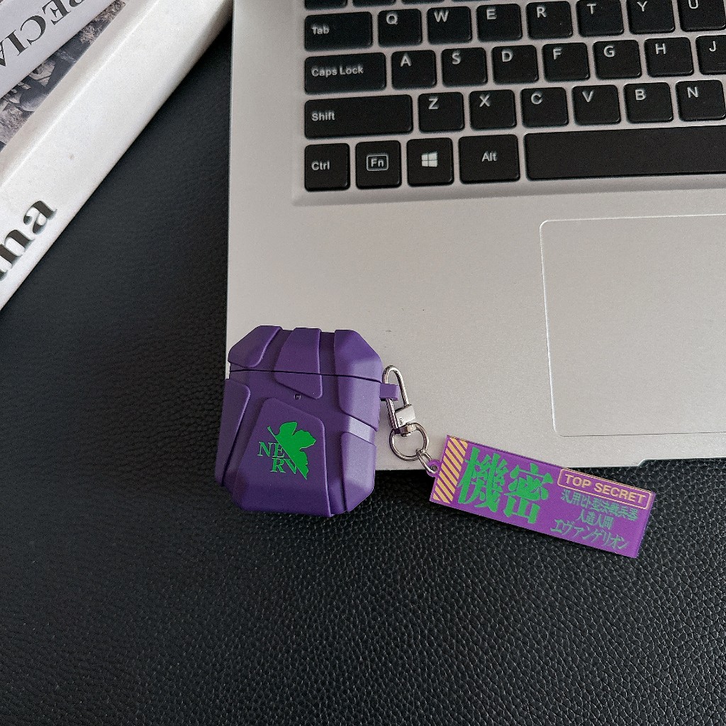 สําหรับ AirPods Pro3 4 (ANC) 4 Pro2 3 Pro 2 1 สีม่วงสีดํา EVA สําหรับ Airpods ฝาครอบ Neon Genesis Ev